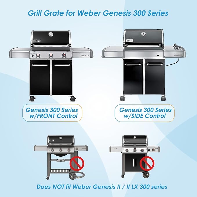 7528 7524 19.5" Grill Grates for Weber Genesis 300 Series Genesis E310 E320 - Image 2