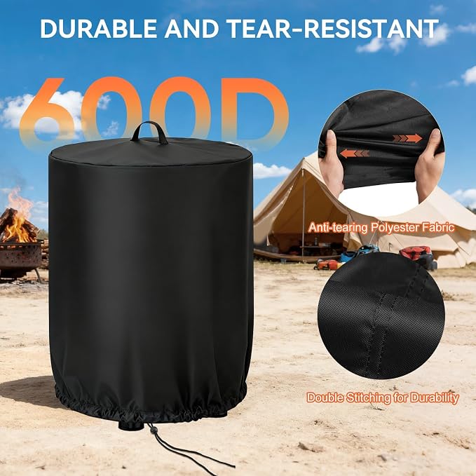 Fire 360 side Fire Pit Cover for Nlnja 24 Inch Round Pits Oxfford 600D PVC - Image 4