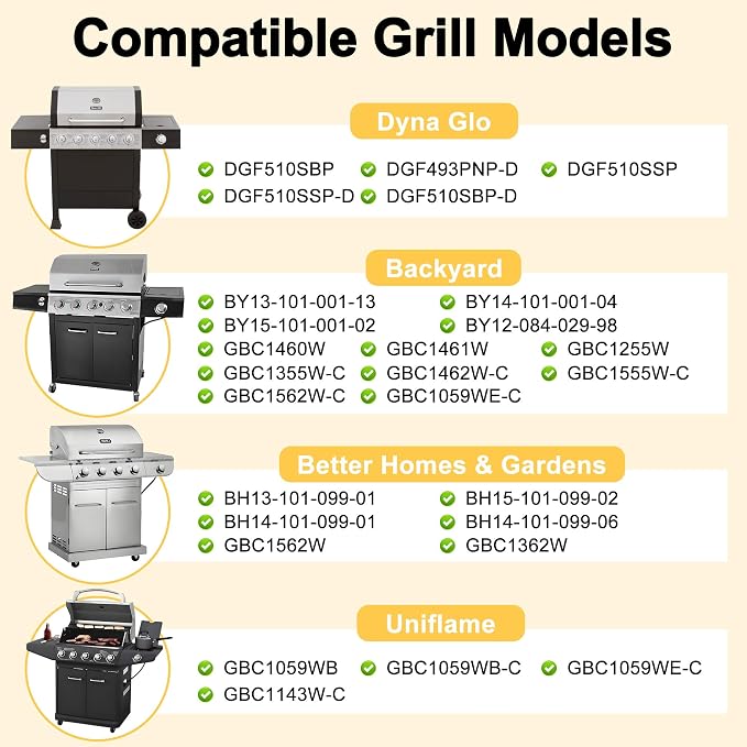 Grill Replacement Parts for Dyna Glo DGF510SBP, DGF493PNP-D, Backyard - Image 2