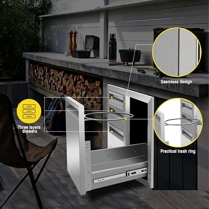 Outdoor Kitchen Drawer Combo, BBQ Access Door Drawers Combo - Image 6