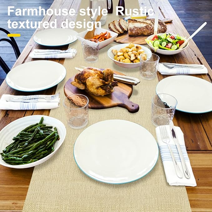 Wipeable Table Runner, Thick Farmhouse Dresser Runner, Rustic - Image 2