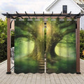 Fantasy Theme Waterproof Indoor/Outdoor Curtains, Forest Pattern, Privacy by Lirduipu