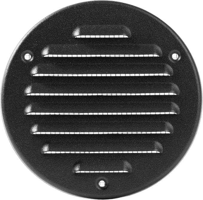 Vent Systems - 4 Inch Pack of 10 Black Metal Round Soffit Air Vent Grille Cover - Image 6