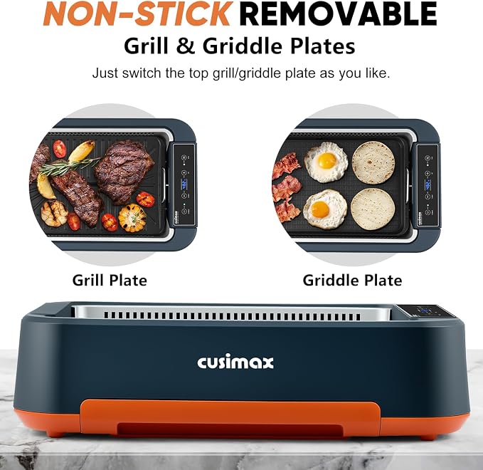 Electric Grill, CUSIMAX Smokeless Indoor Grill & Griddle, Electric Korean BBQ - Image 4