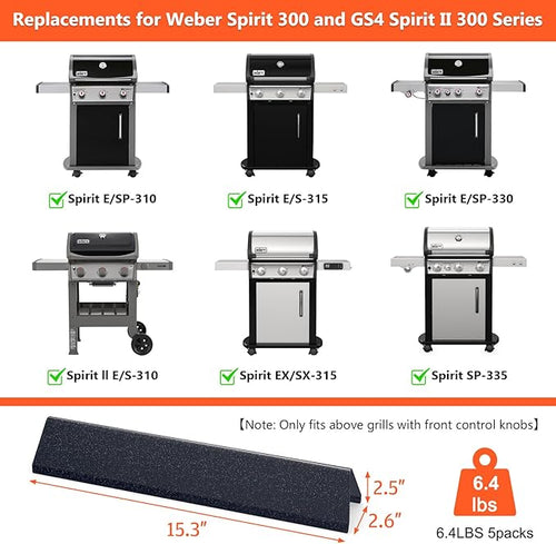 15.3" Flavorizer Bars for Weber Spirit 300 & GS4 II 300 Series, Spirit E310 - Image 2