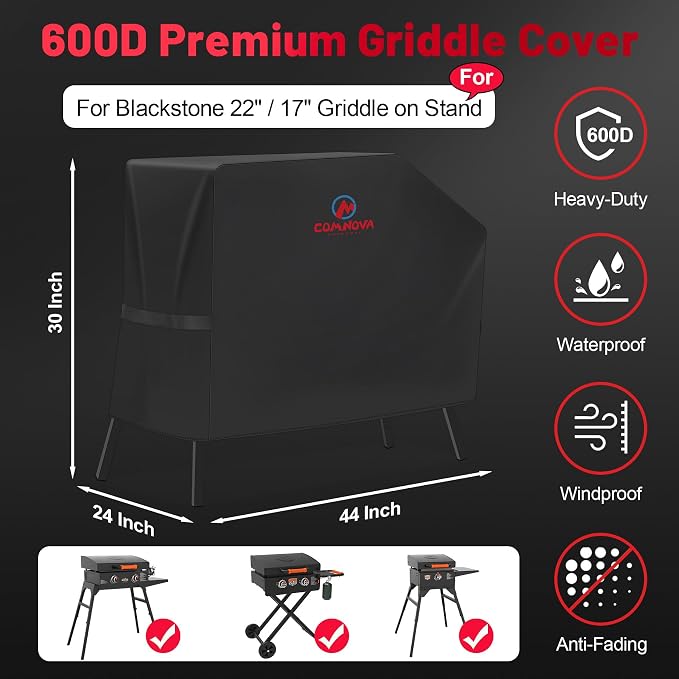 Comnova Griddle Cover for Blackstone 22 Inch 17 Inch Griddle - Image 2