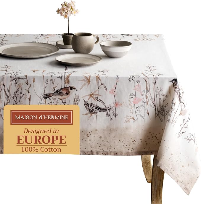 Maison d' Hermine Table Cloth Rectangle Table 100% Cotton 54 x 72 Inches by MaisondHermine