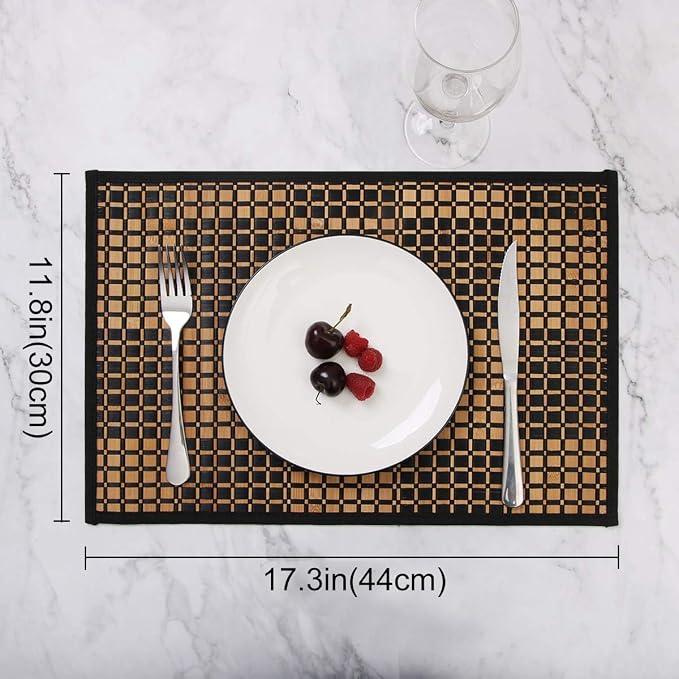 Placemats Set of 4 for Dining Table, Bamboo Place Mats for Kitchen Table Decor - Image 2