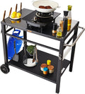 VEVOR Outdoor Grill Cart with Double-Shelf, BBQ Movable Food Prep Table with by VEVOR