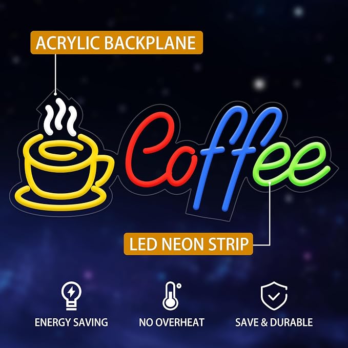 Coffee Neon Signs for Wall Decor, Neon Lights for Coffee Shop Led Business - Image 4