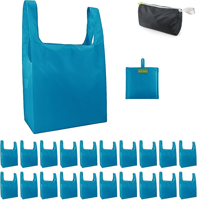 BeeGreen Light Blue Reusable Shopping Bags Wholesale Blue Reusable Grocery Bags by BeeGreen