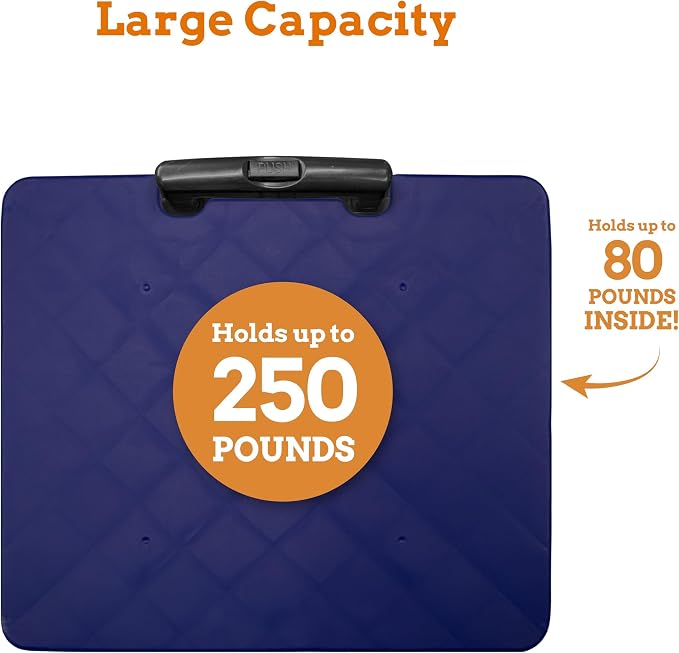 Inspired Living Collapsible Ultra-Slim Pack-N-Roll, 2 Wheel Utility Cart w/Lid - Image 3