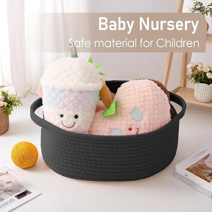 Woven Basket, Small Rope Storage Bin - Image 5