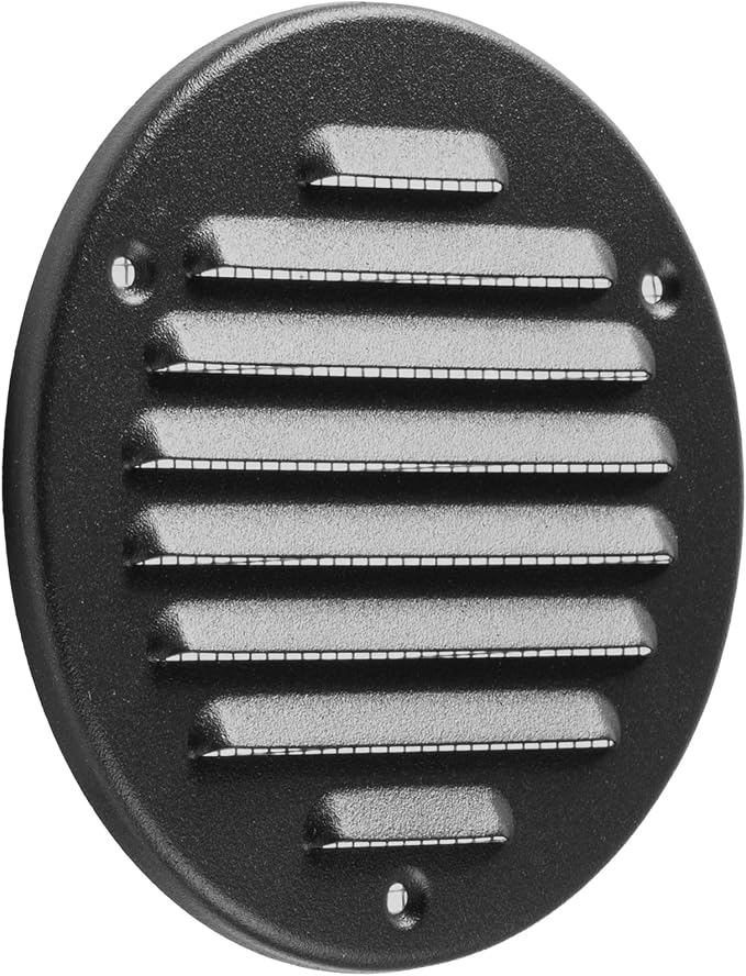 Vent Systems - 4 Inch Pack of 5 Black Metal Round Soffit Air Vent Grille Cover - Image 9