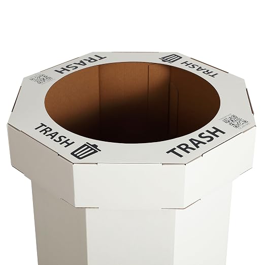 Eyely MPH1300F-SET2 Sal 25-Gallon Disposable Corrugated Cardboard Event Trash - Image 6