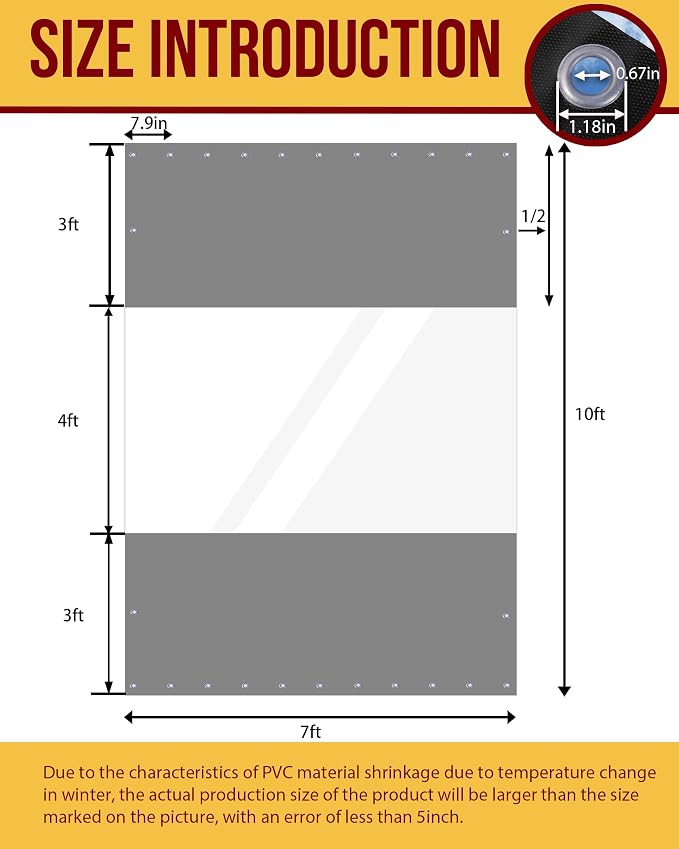 FoundGo 10'Hx07'W Vinyl Curtains - Image 5