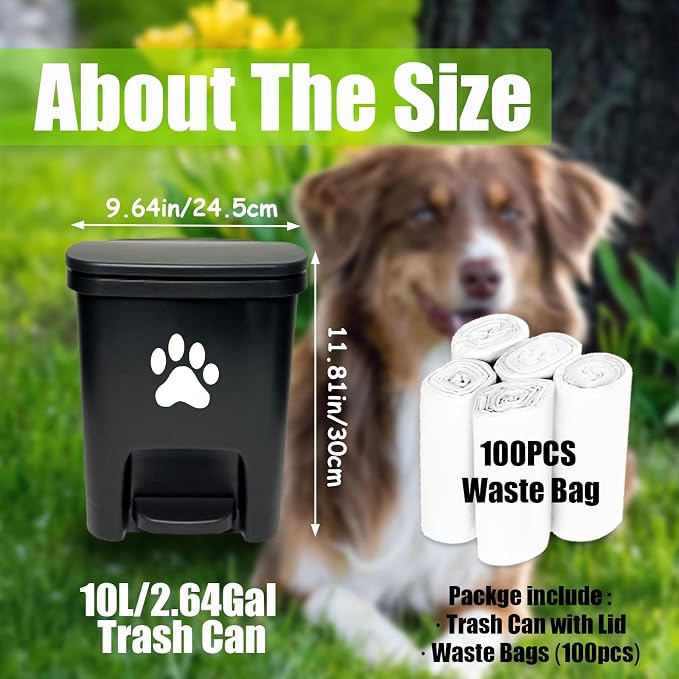 Tebiete Dog Poop Trash Can Outdoors Pet Waste Station - Image 2