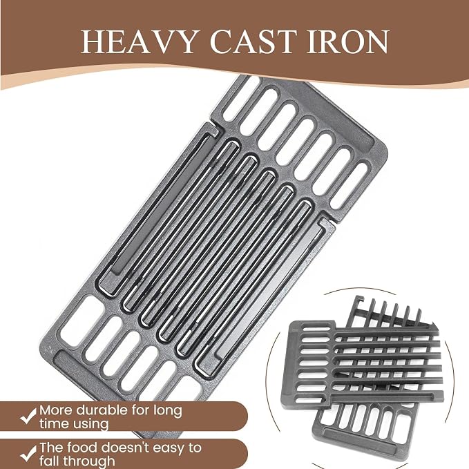 PCBZ0A 6 1/4 inch wide Adjustable Cast Iron Cooking Grate Replacement - Image 6