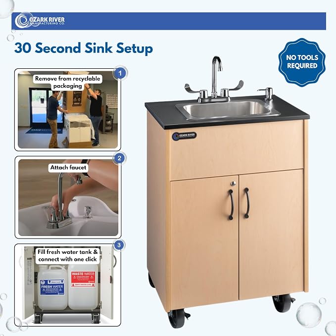 Ozark River Portable Sinks Premier 1D, Deep Stainless Sink Basin-Laminate - Image 5