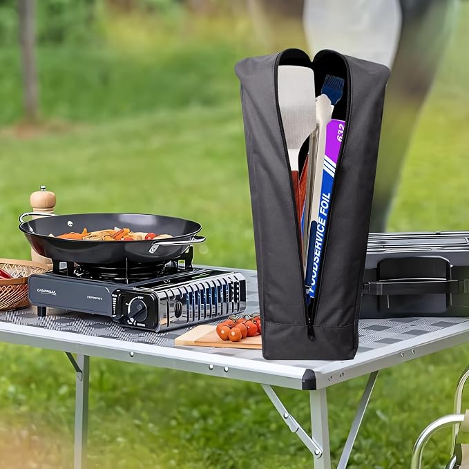 Grill Storage Bag, Grill Utensil Storage, 600D Waterproof Oxford Foldable Grill - Image 5