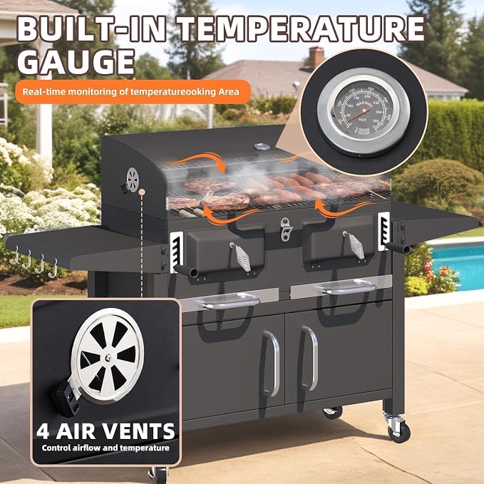 MELLCOM Charcoal Grills, 36 In Large BBQ Grill - Image 6