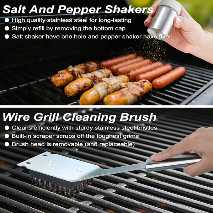 POLIGO 22PCS Heavy Duty BBQ Grill Accessories Set, Non-Slip Grill Tools - Image 7