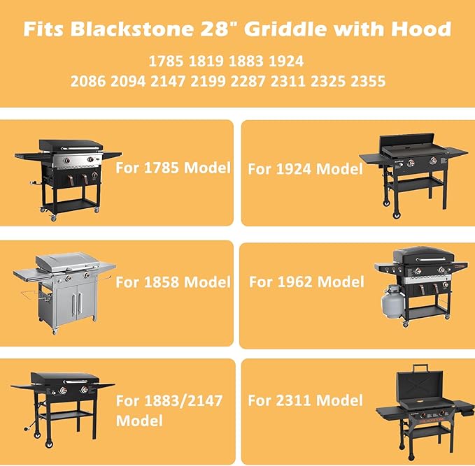 Grill Cover for Blackstone 28" Griddle 5483, for 1819 1883 1924 2086 2094 2147 - Image 2