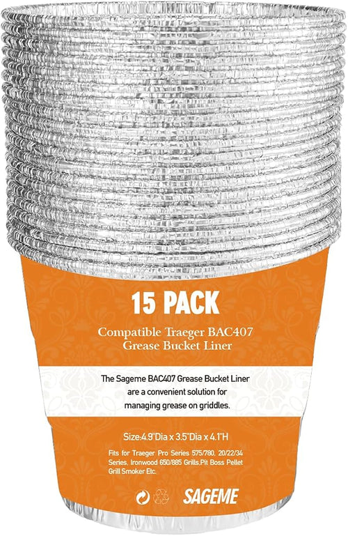 15 Pack BAC407 Grease Bucket Liner by Sageme
