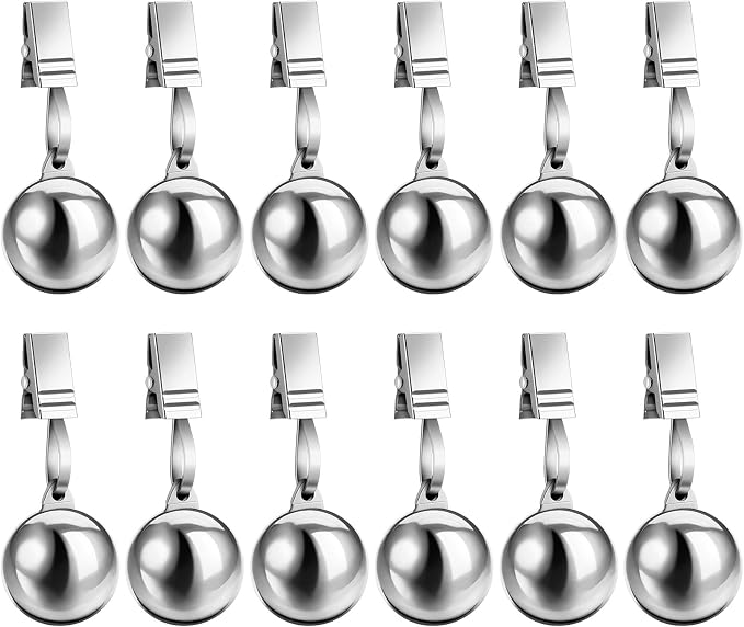 12 Pcs Heavy Duty Tablecloth Weights Stainless Steel Weight Clip Down by Unknown