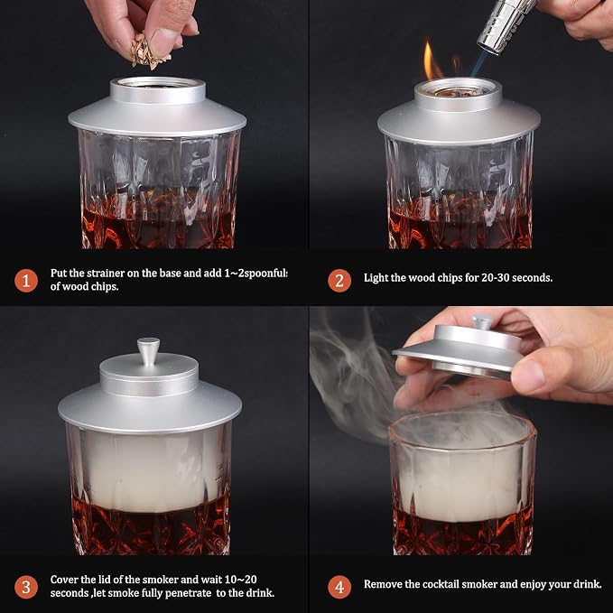 Cocktail Smoker Kit AOKE Metallic Whiskey Smoker Kit - Image 5