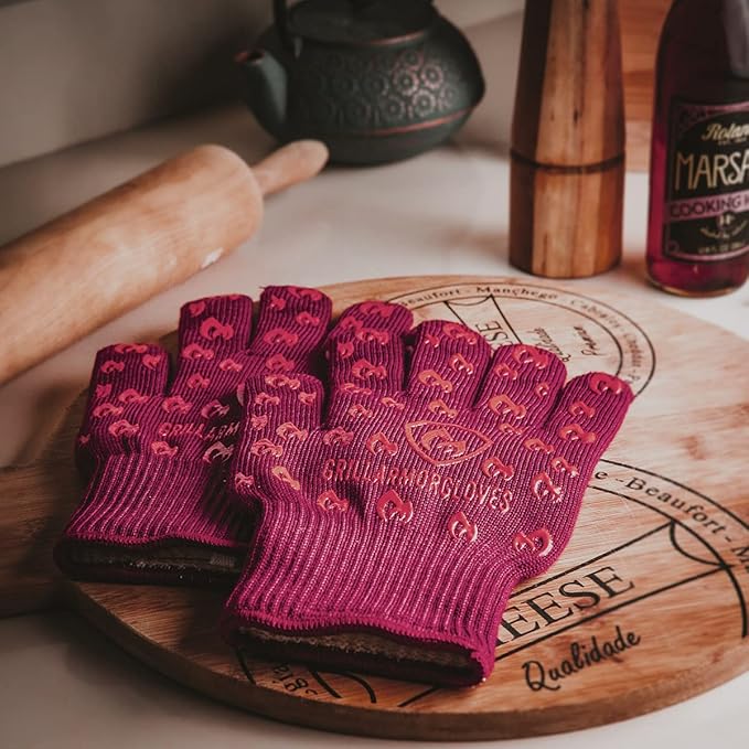 Grill Armor Oven Gloves – 932°F Heat, Fire & Cut Resistant Mitts - Image 2