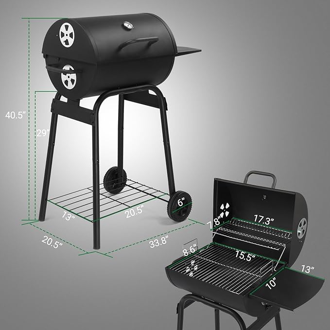 Outvita Barrel Charcoal Grill - Image 6