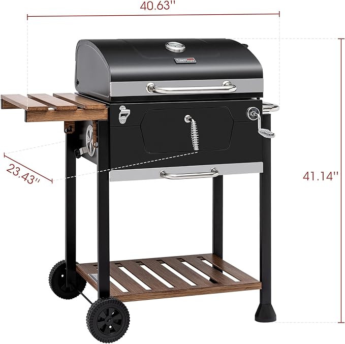 Royal Gourmet CD1824M 24-Inch Charcoal Grill, BBQ Smoker - Image 3