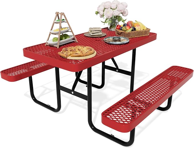 72'' Rectangular Metal Picnic Table by HIMcup