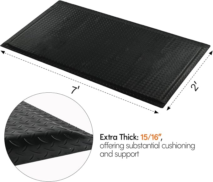 Nisorpa Anti Fatigue Mats Industrial 2' x 7' Ergonomic Standing Mat 15/16" - Image 4