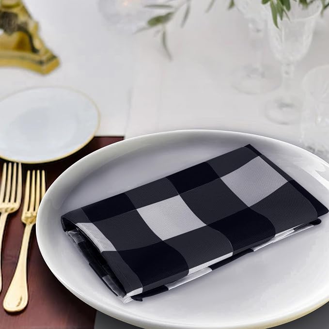 Buffalo Plaid Table Napkins Set of 50 Checkered Cloth Napkins 17x17 inch - Image 5