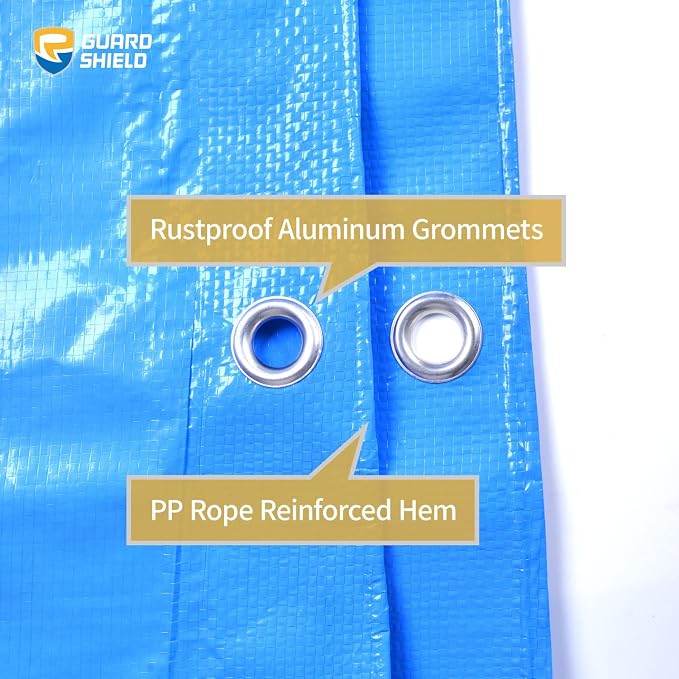 GUARD SHIELD Blue Tarp Waterproof 20x30 Feet Medium Duty All Purpose Poly Tarps - Image 3