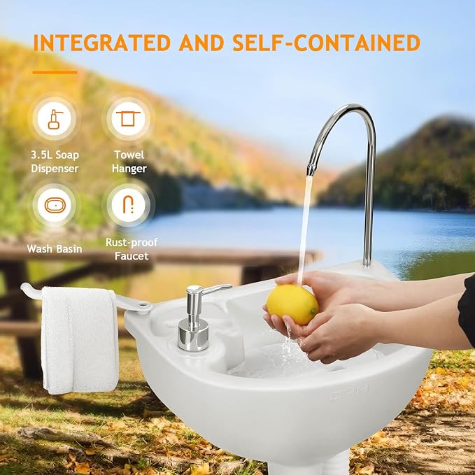 Portable Hand Washing Station, Camping Sink Wash Hand Basin - Image 4