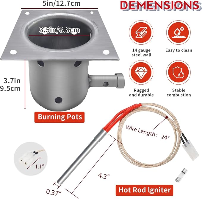 Replacement 7 Holes Firepot and AC Hot Rod Combo kit - Image 4