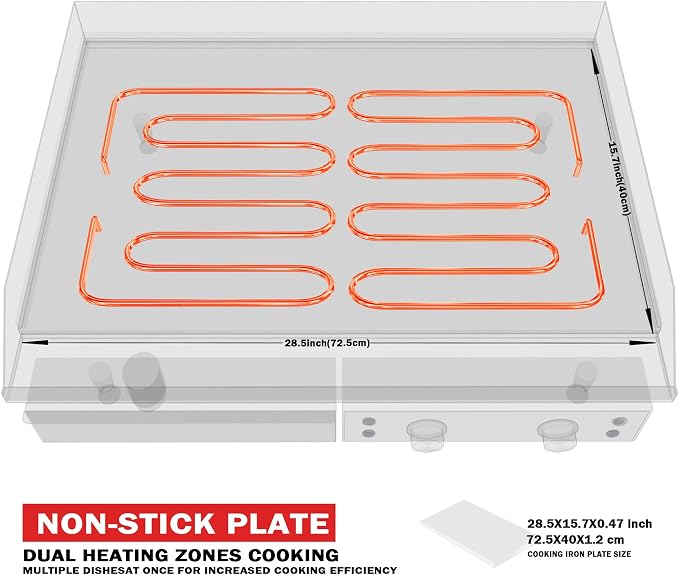 EGGKITPO Commercial Electric Griddle 29 Inch Large Countertop Griddle Non-Stick - Image 5