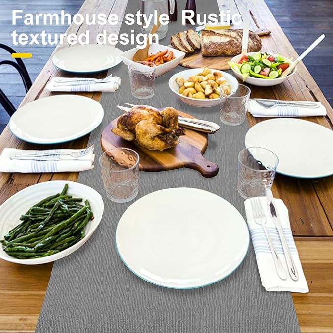 Wipeable Table Runner, Thick Farmhouse Dresser Runner, Rustic - Image 2