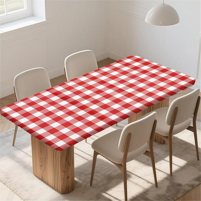 Rectangle Table Cloth Cover Waterproof Elastic Fitted Polyester Fitted - Image 6