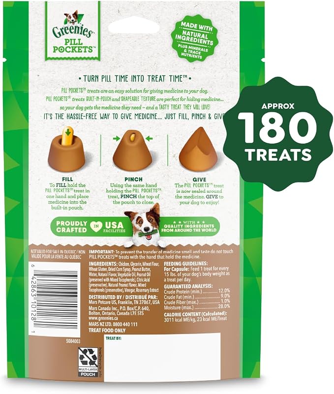 Greenies Pill Pockets for Dogs, Large Size Soft Dog Treats, Peanut Butter Flavor - Image 2