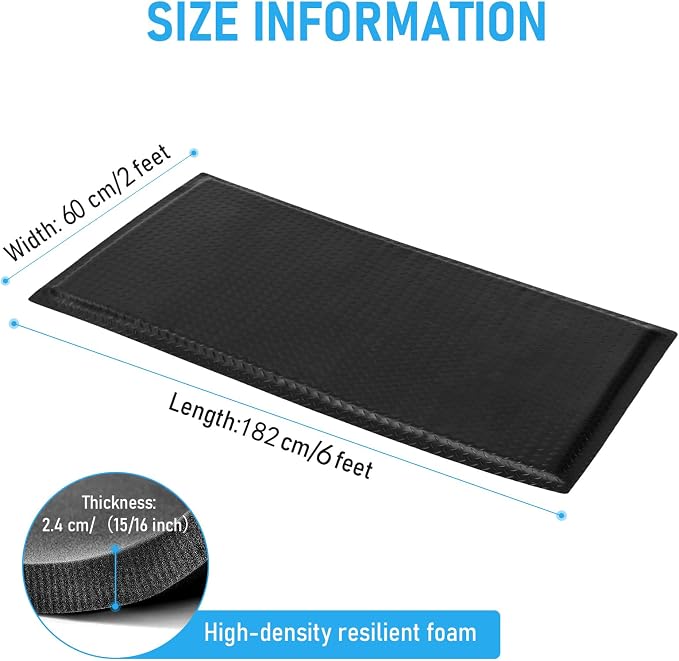 2 x 6 FT Anti Fatigue Mats Industrial 15/16 Inch Thick Soft Sponge Ergonomic - Image 2