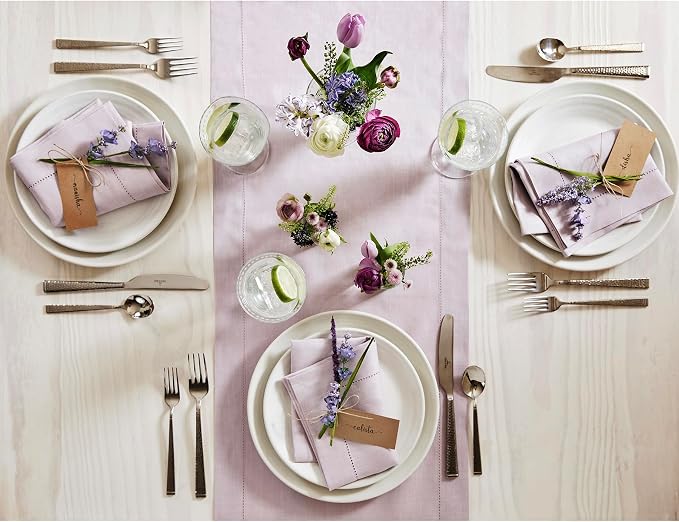 Solino Home Linen Lilac Table Runner 72 Inches Long - Image 3
