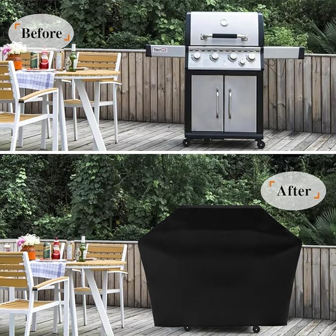 Tuyeho Grill Cover 65 x 30 x 46 inch, 900D Heavy Duty Gas BBQ Cover w/Side - Image 2