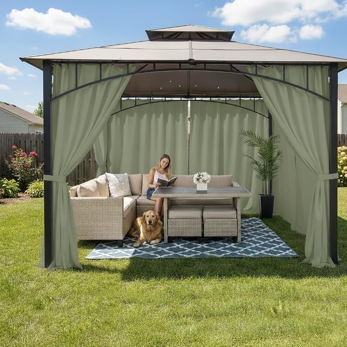 Outdoor Patio Curtains Waterproof 6 Panels 54x95 Inch- Protect Privacy & - Image 2