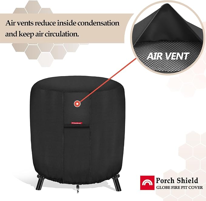 Porch Shield Fire Pit Cover Waterproof Outdoor 600D Round Firepit Cover - Image 5