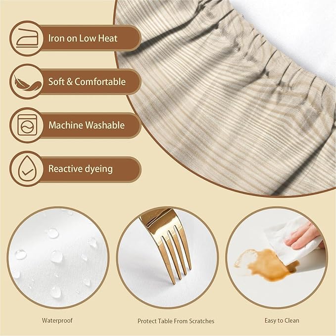 Rectangle Table Cloth Cover Waterproof Elastic Fitted Polyester Fitted - Image 3