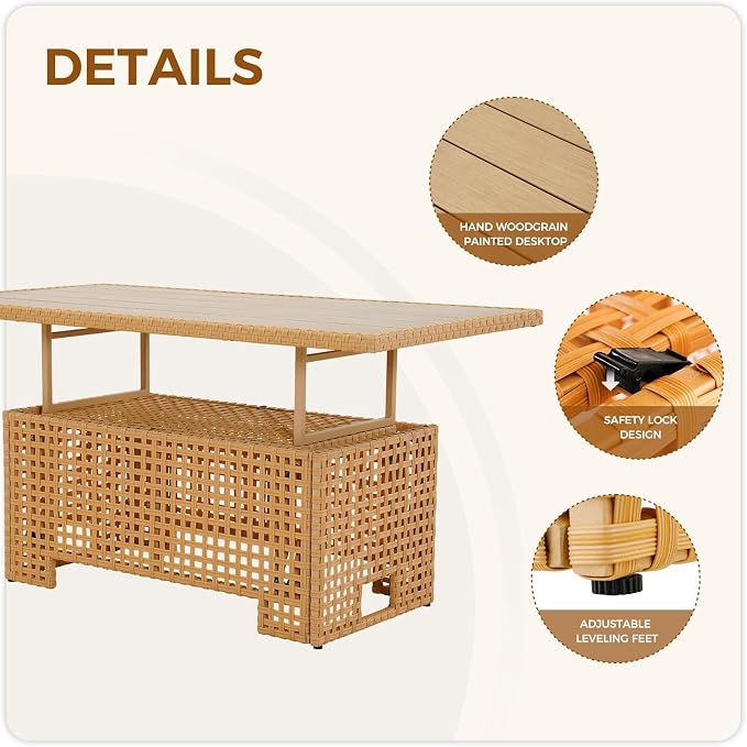 Grand patio 9-Piece Wicker Patio Furniture Set - Image 4